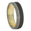 Aspen Wood Men's Wedding Band With Meteorite In Titanium -Johan Jewelry Shop RS10923 E