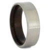 Men's Titanium Ring With Ironwood Sleeve -Johan Jewelry Shop RS11038 E