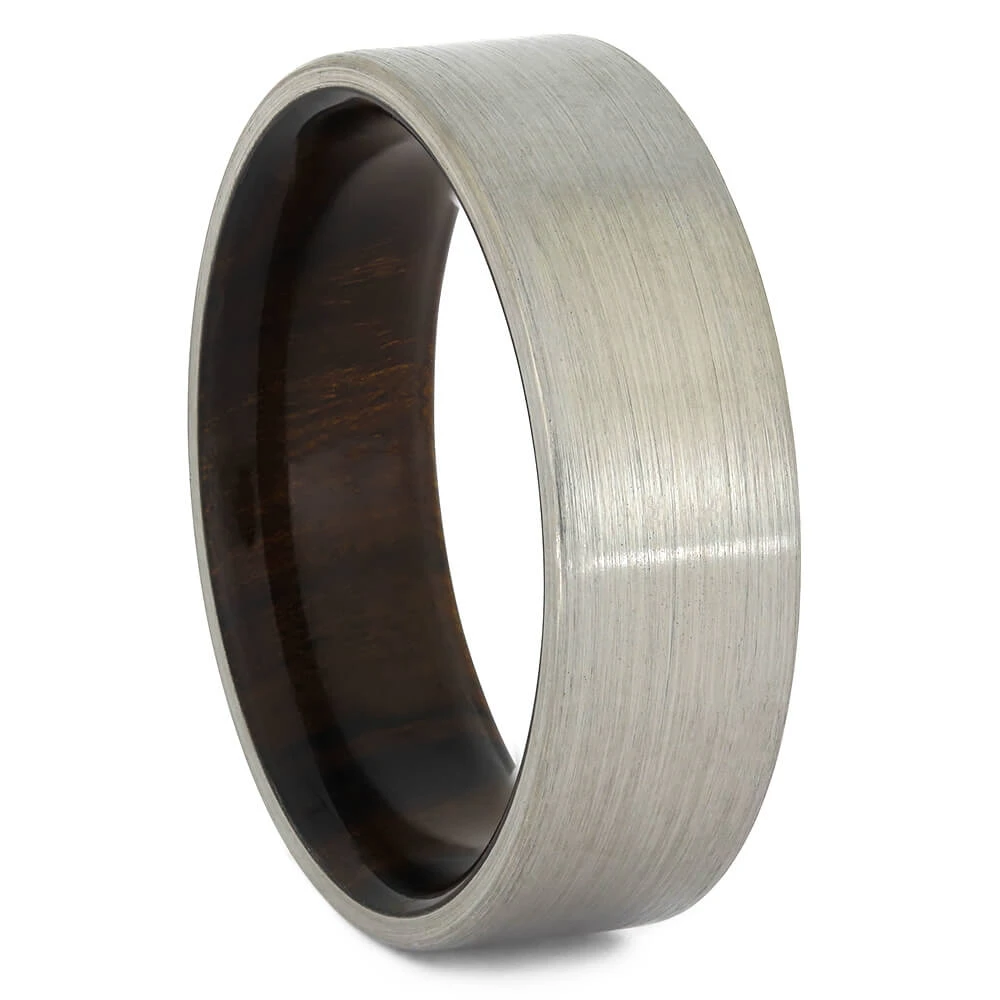 Men's Titanium Ring With Ironwood Sleeve 3 Men's Titanium Ring With Ironwood Sleeve
