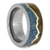 Mountain Range Ring With Black Ash Wood And Turquoise -Johan Jewelry Shop RS11159E