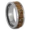 Orange Deer Antler Ring In Titanium
