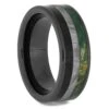 Black Wedding Band With Meteorite And Dinosaur Bone -Johan Jewelry Shop RS11332E