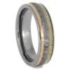 Antler And Meteorite Men's Wedding Band With Rose Gold 1 Antler And Meteorite Men's Wedding Band With Rose Gold -Johan Jewelry Shop RS11427E