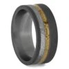 Wedding Band With Meteorite And Maple Wood -Johan Jewelry Shop RS11549E