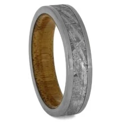 Women's Bamboo Ring With Meteorite