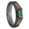 Emerald Engagement Ring With Oak Inlays