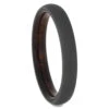 Thin Sandblasted Titanium Ring With Wood -Johan Jewelry Shop RS11669E
