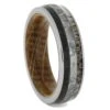 Whiskey Barrel Ring With Meteorite & Dinosaur Bone -Johan Jewelry Shop RS11673