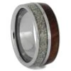 Ruby Redwood Wedding Band With Crushed Opal -Johan Jewelry Shop RS11714E