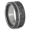 Titanium Wedding Band With Meteorite Overlay