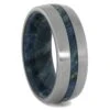 Blue Box Elder Burl Wood Wedding Band With Titanium Edges -Johan Jewelry Shop RS11788E