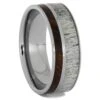 Ironwood And Antler Wedding Band With Titanium 2 Ironwood And Antler Wedding Band With Titanium -Johan Jewelry Shop RS11792E 1