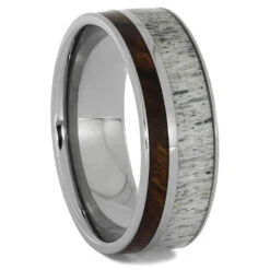 Ironwood & Deer Antler Men's Wedding Band -Johan Jewelry Shop RS11792E