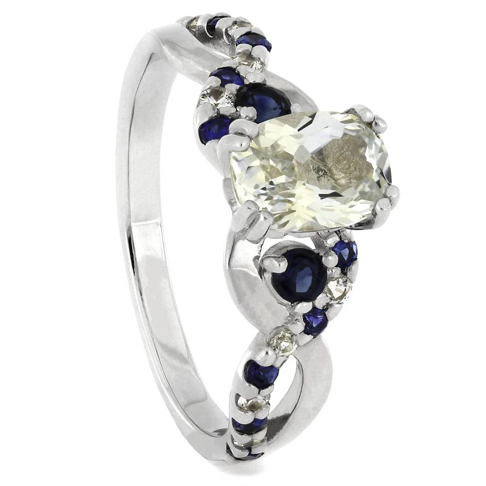 Twisted Silver And Sapphire Engagement Ring 3 Twisted Silver And Sapphire Engagement Ring