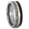 Dinosaur Bone & Meteorite Ring With White Gold Accent 1 Dinosaur Bone & Meteorite Ring With White Gold Accent -Johan Jewelry Shop RS11849E