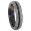 Purple Wood Wedding Band With Gibeon Meteorite