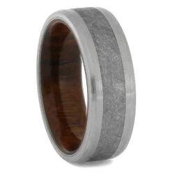 Ironwood & Meteorite Wedding Band In Titanium