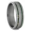 Meteorite And Green Box Elder Wood Ring For Men -Johan Jewelry Shop RS11974