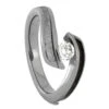 Tension Set Diamond & Meteorite Engagement Ring -Johan Jewelry Shop RS11975E