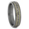 Men's Meteorite Ring With Yellow Gold Pinstripes -Johan Jewelry Shop RS11979