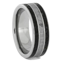 Fossil Ring With Meteorite