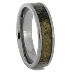 Antler Men's Wedding Band In Polished Titanium