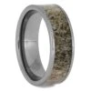 Tungsten Men's Wedding Band With Antler -Johan Jewelry Shop RS8775E