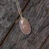 Fossilized Dinosaur Bone Oval Necklace -Johan Jewelry Shop RSSB POV 1Cropped