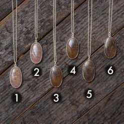 Fossilized Dinosaur Bone Oval Necklace -Johan Jewelry Shop RSSB POVGroupCropped