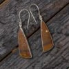 Triangle Shaped Dinosaur Bone Dangle Earrings 2 Triangle Shaped Dinosaur Bone Dangle Earrings -Johan Jewelry Shop RSSB TRI 1Cropped