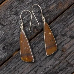 Triangle Shaped Dinosaur Bone Dangle Earrings