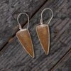 Upside-Down Triangle Shaped Dinosaur Bone Dangle Earrings -Johan Jewelry Shop RSSB UT 1Cropped