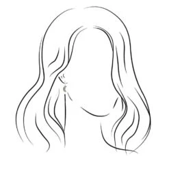 Coral Crescent Moon Dangle Earring Set -Johan Jewelry Shop RSSB0182Silhouette