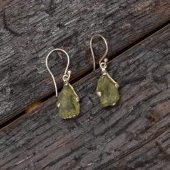 Genuine Moldavite Drop Earrings