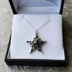 Star Necklace With Campo Del Cielo Meteorite -Johan Jewelry Shop RSSB791 LargeMeteoriteStarNecklace