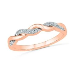 Diamond Wedding Band With Twisting Design