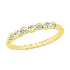 Diamond Wedding Or Anniversary Band With Swirl Design -Johan Jewelry Shop RU203400 Y