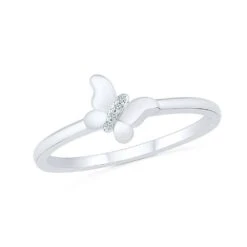 Ring With Diamond Butterfly Design -Johan Jewelry Shop RU203591 W 6f9f6277 3643 4992 9149 9d88e9effbb5