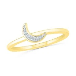 Diamond Fashion Ring With Crescent Moon -Johan Jewelry Shop RU203622 Y
