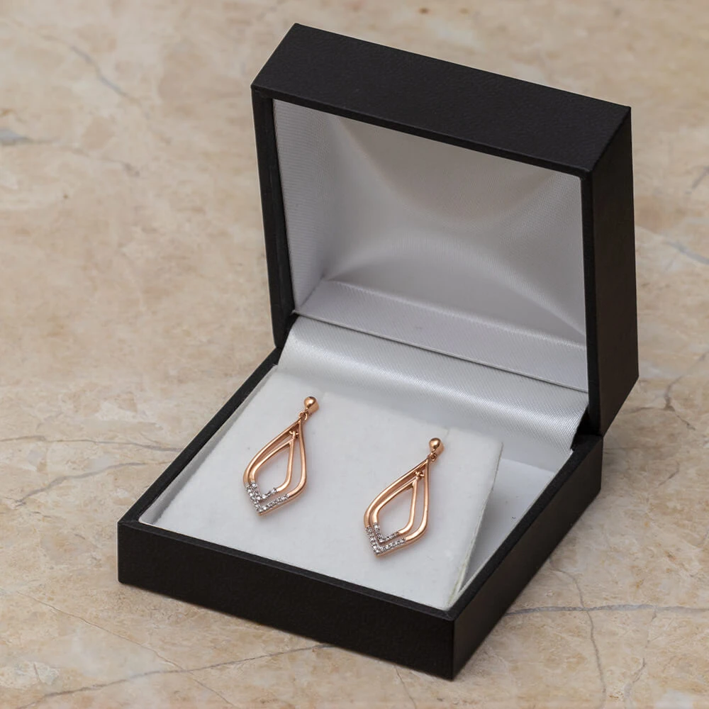 Diamond Triangle Drop Earrings 7 Diamond Triangle Drop Earrings - Image 5