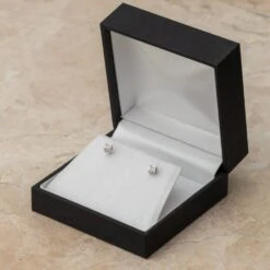 Round Diamond Stud Earrings, Silver Or Gold -Johan Jewelry Shop SHEF029980ATWArt