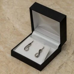 Black & White Diamond Infinity Dangle Earrings 11 Black & White Diamond Infinity Dangle Earrings -Johan Jewelry Shop SHEF073379Art