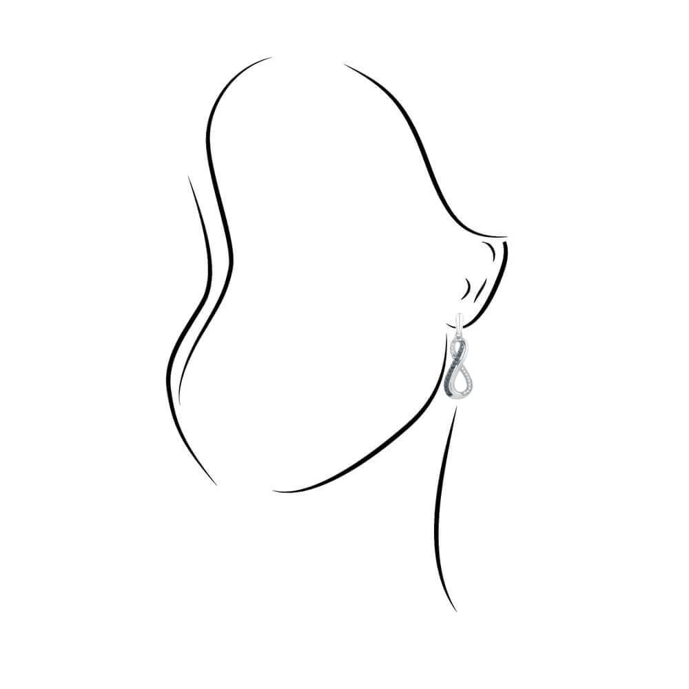 Black & White Diamond Infinity Dangle Earrings 6 Black & White Diamond Infinity Dangle Earrings - Image 4