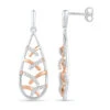 Unique Diamond Two Tone Drop Earrings -Johan Jewelry Shop SHEF074673E 1