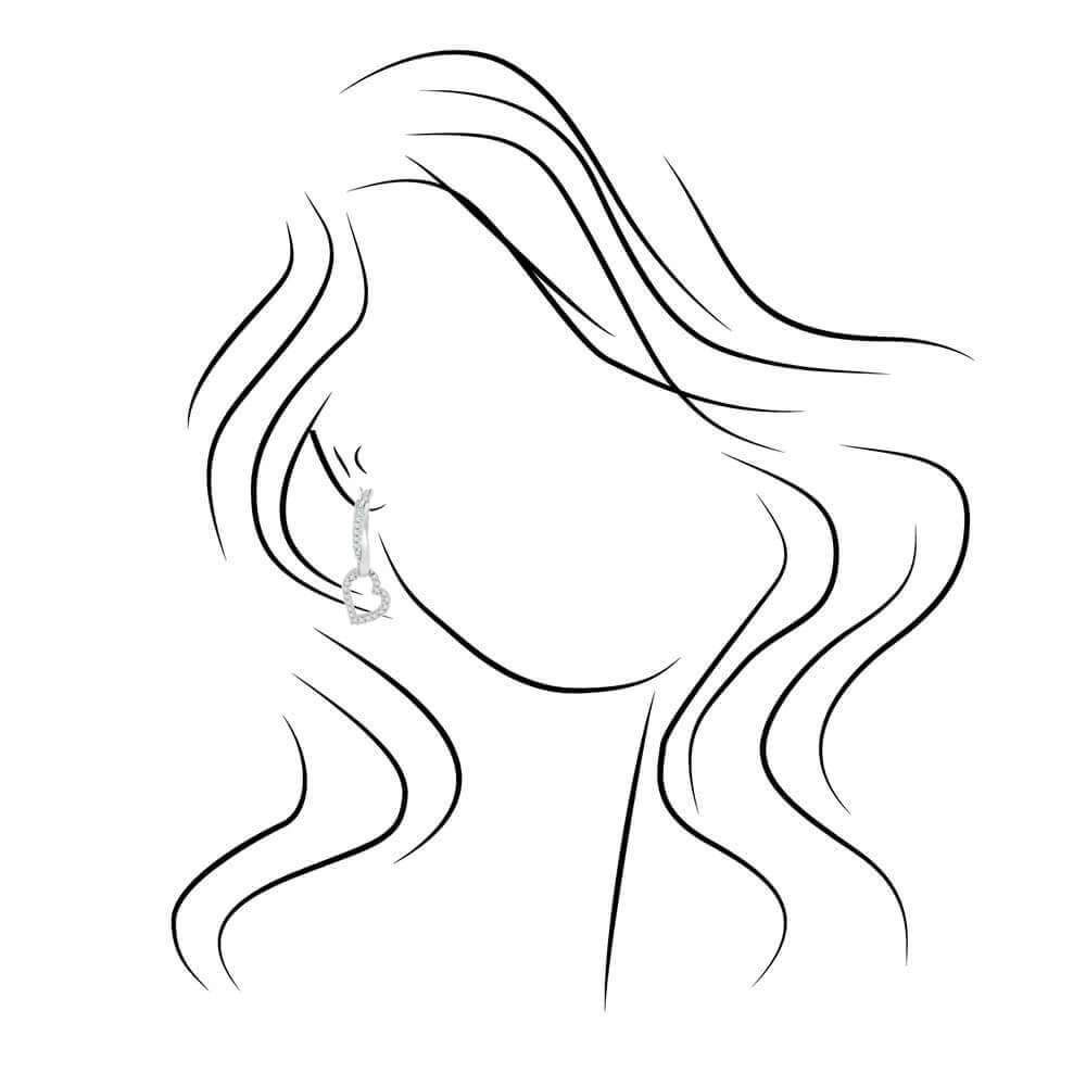 Diamond Heart Dangle Earrings 6 Diamond Heart Dangle Earrings - Image 4