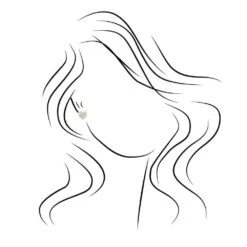 Diamond Heart Earrings In Silver Or White Gold -Johan Jewelry Shop SHEH200363