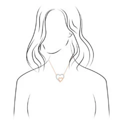Two Hearts Diamond Pendant Necklace -Johan Jewelry Shop SHNH205804