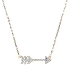 Arrow Pendant Necklace With Diamond Accents