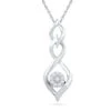 Diamond Cluster Necklace With Twist Design -Johan Jewelry Shop SHPF016386
