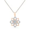 Flower Pendant Necklace With Diamond Accents 2 Flower Pendant Necklace With Diamond Accents -Johan Jewelry Shop SHPF201182RG 1